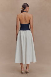 Ashwin Denim Cotton Midi Dress - Indigo Blue